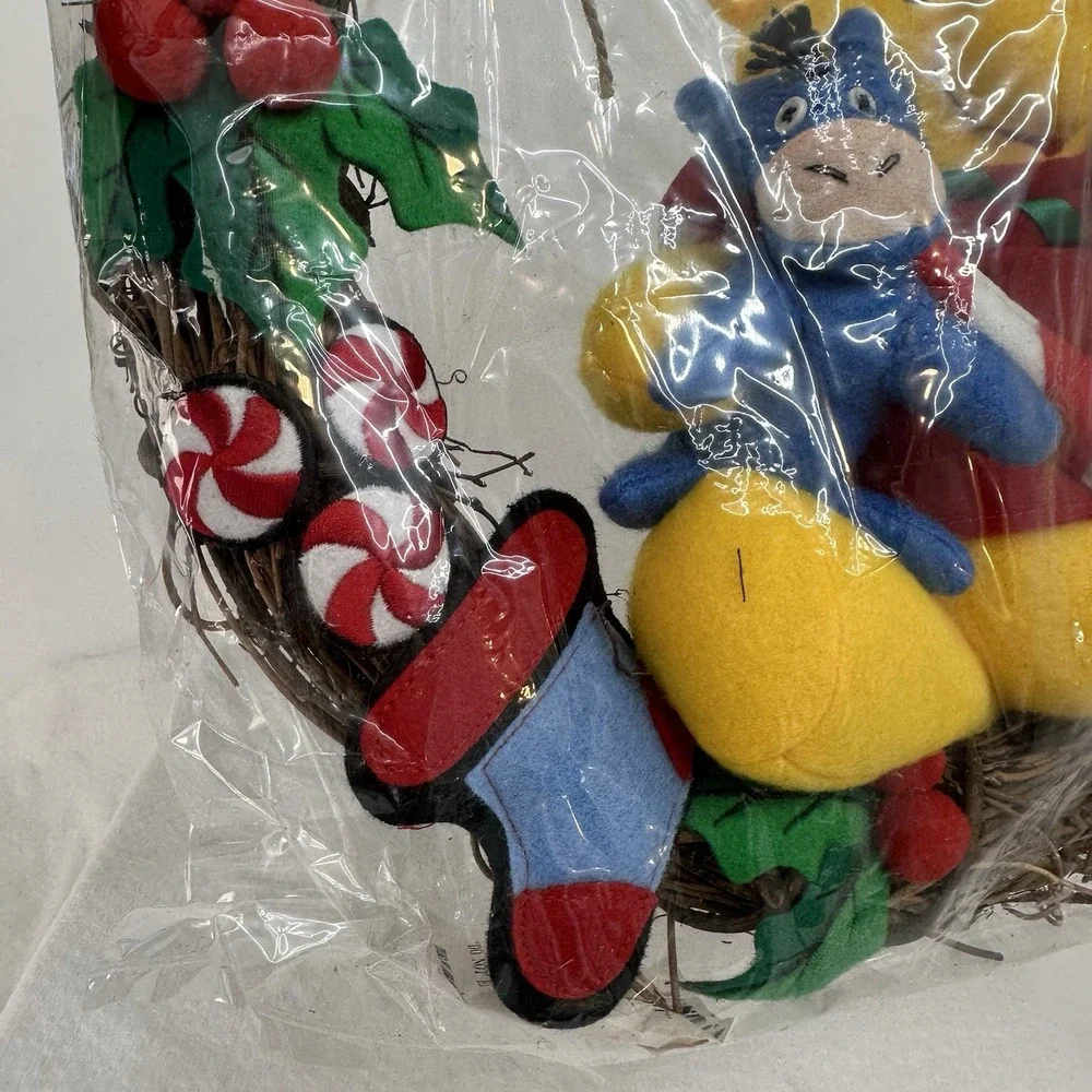 Disney Winnie The Pooh Reversible Happy Holidays / Seasons Greetings‎ Wreath VTG